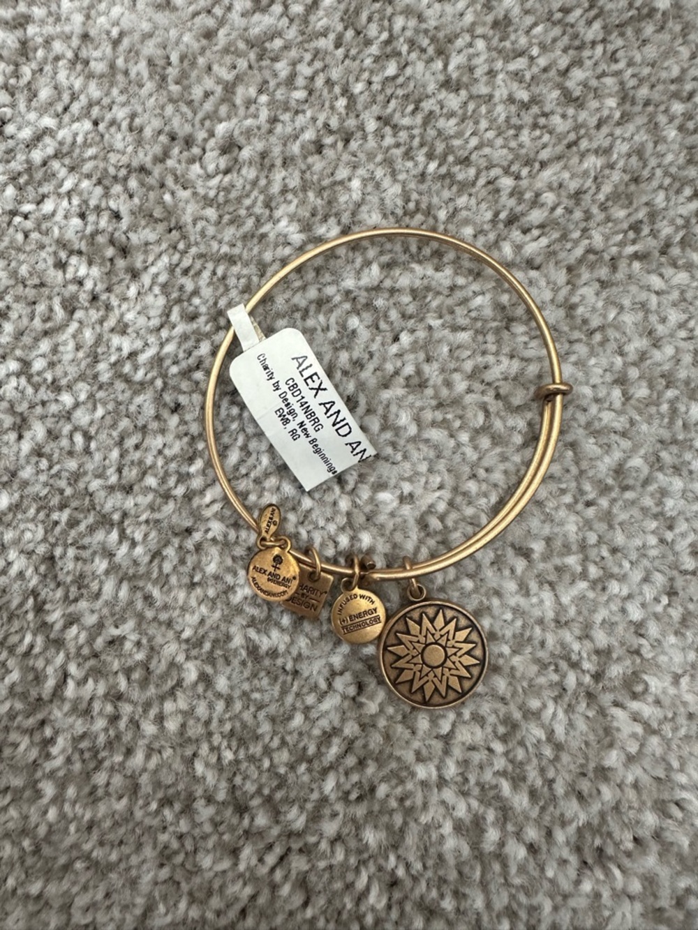 Alex and Ani Gold Tone Charm Expandable Bangle